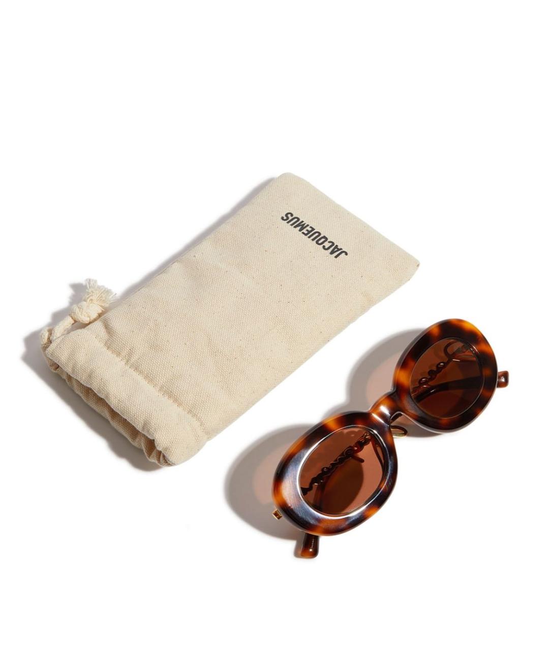 JACQUEMUS Коричневые пластиковые солнцезащитные очки, фото 4