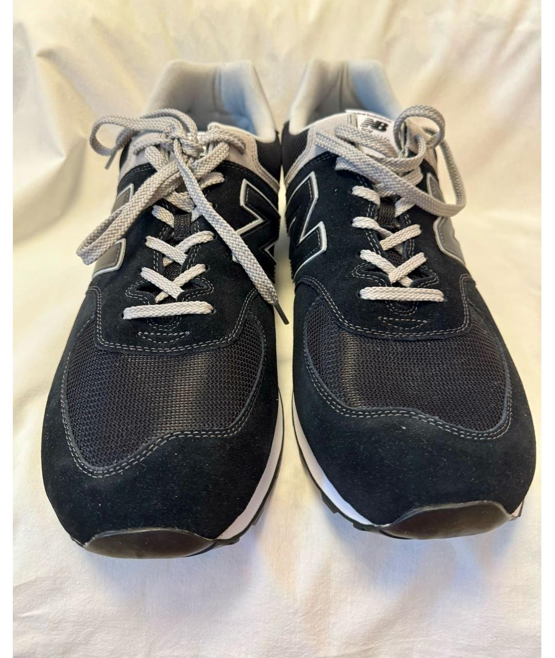 NEW BALANCE Черные замшевые низкие кроссовки / кеды, фото 2