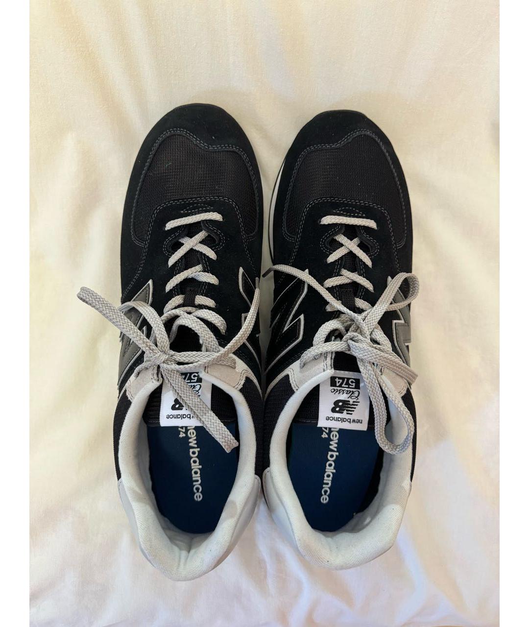 NEW BALANCE Черные замшевые низкие кроссовки / кеды, фото 3