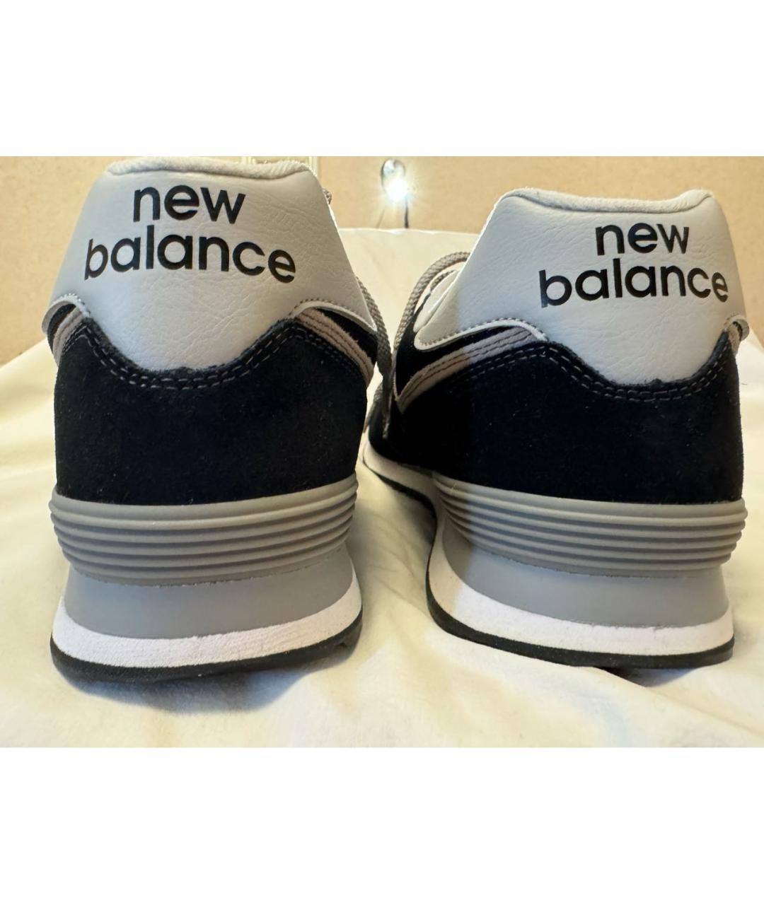 NEW BALANCE Черные замшевые низкие кроссовки / кеды, фото 4