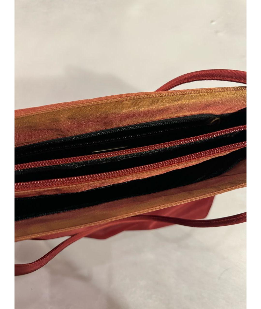 PRADA Бордовая синтетическая сумка через плечо, фото 8