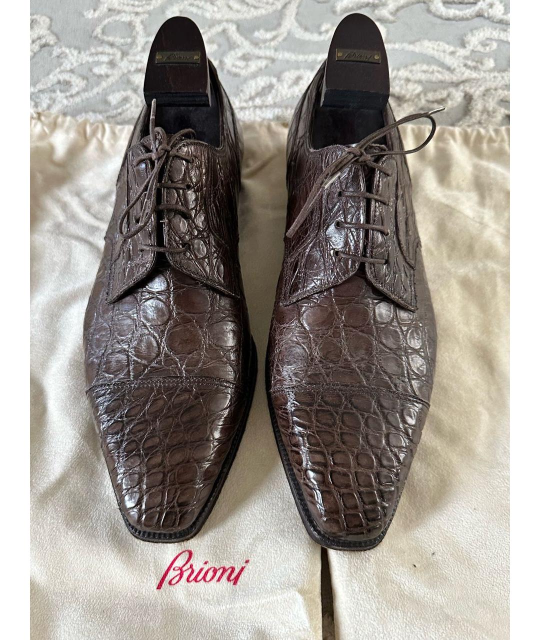 BRIONI Коричневые туфли из экзотической кожи, фото 3