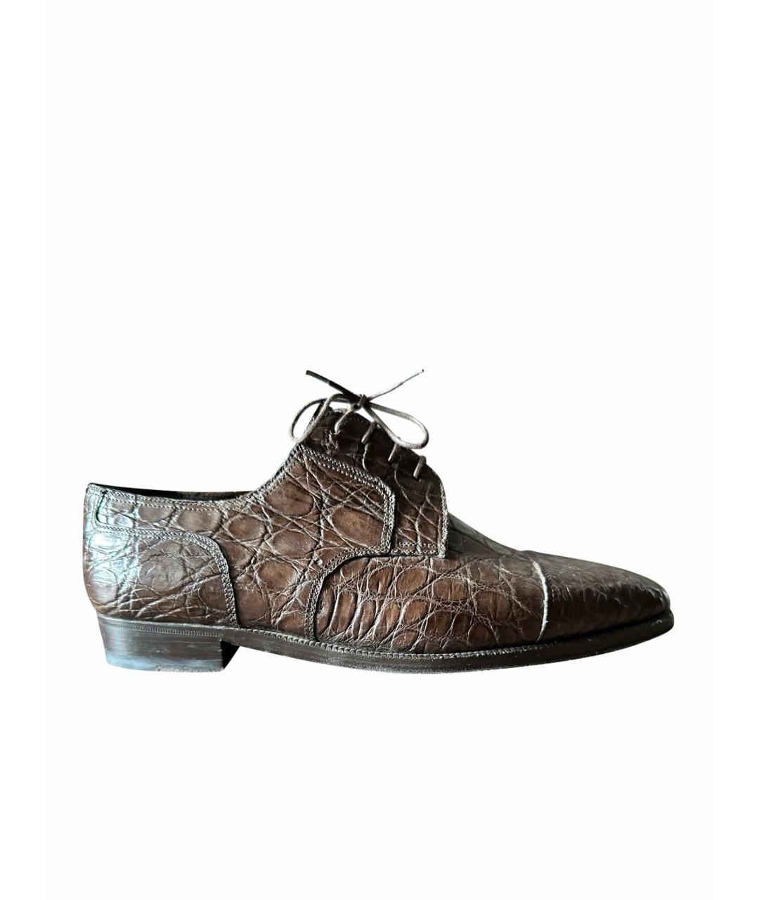 BRIONI Коричневые туфли из экзотической кожи, фото 1