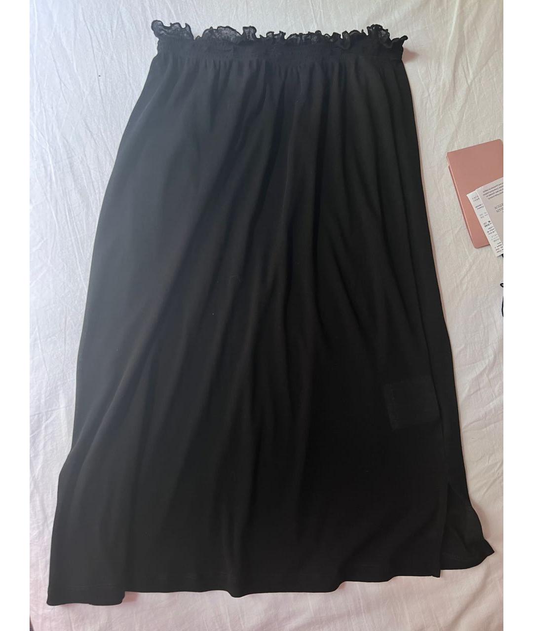 MIU MIU Черная хлопковая юбка миди, фото 2