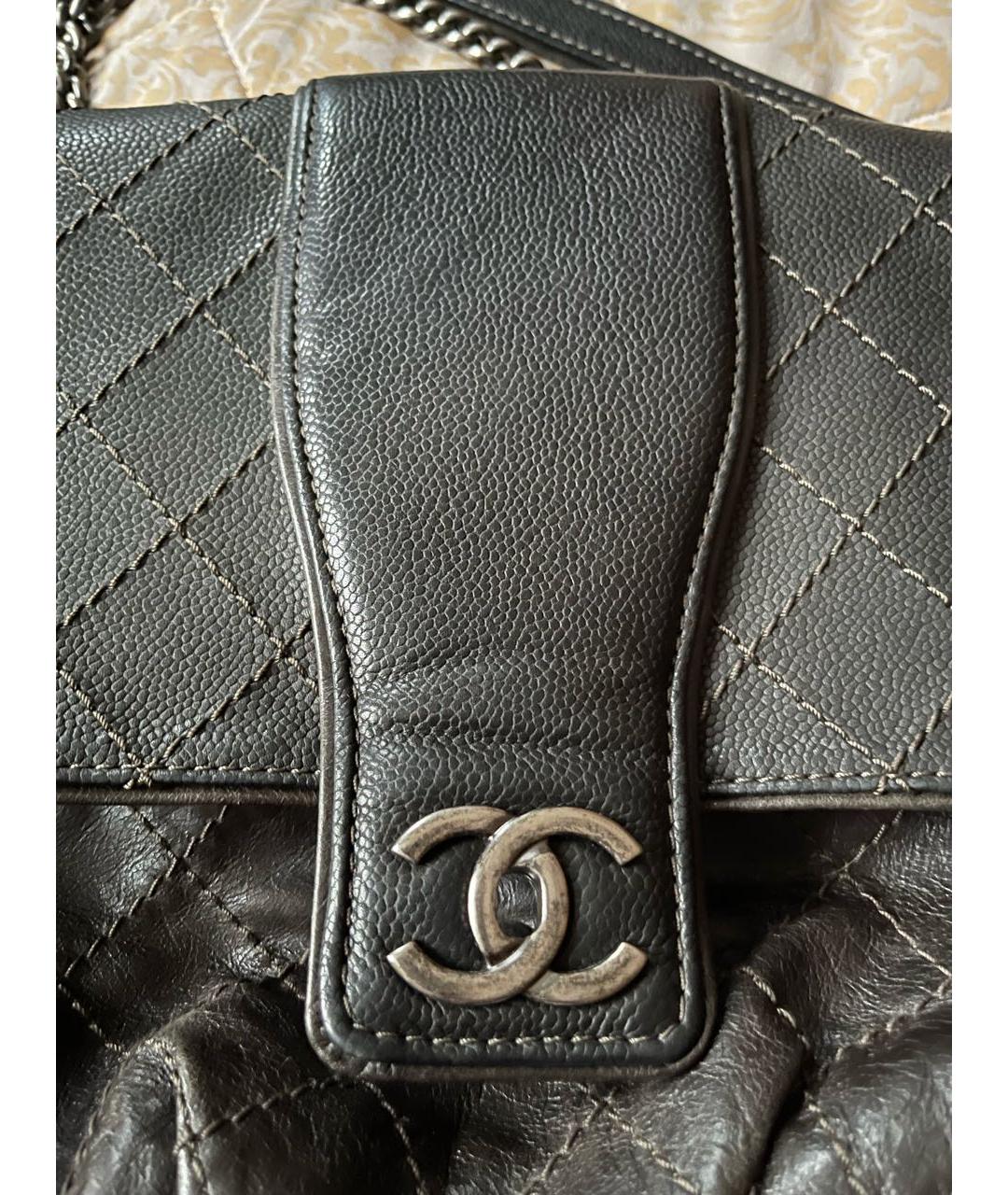 CHANEL PRE-OWNED Коричневая кожаная сумка через плечо, фото 6