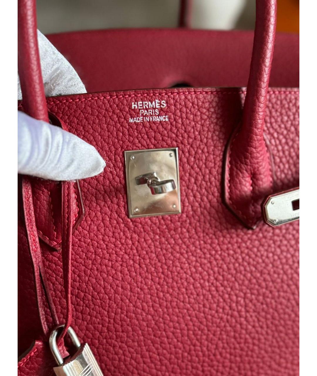 HERMES PRE-OWNED Бордовая кожаная сумка с короткими ручками, фото 5