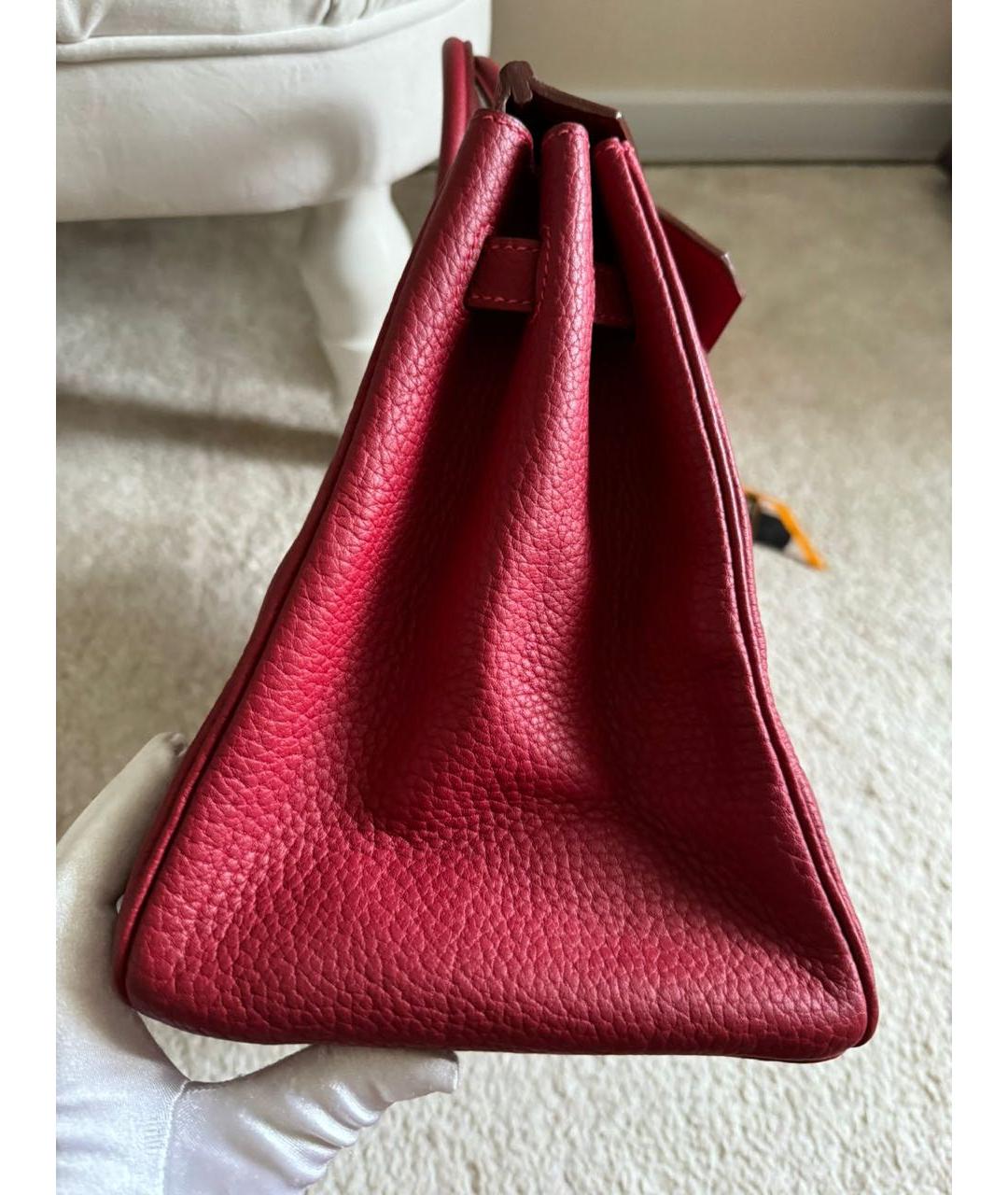 HERMES PRE-OWNED Бордовая кожаная сумка с короткими ручками, фото 2