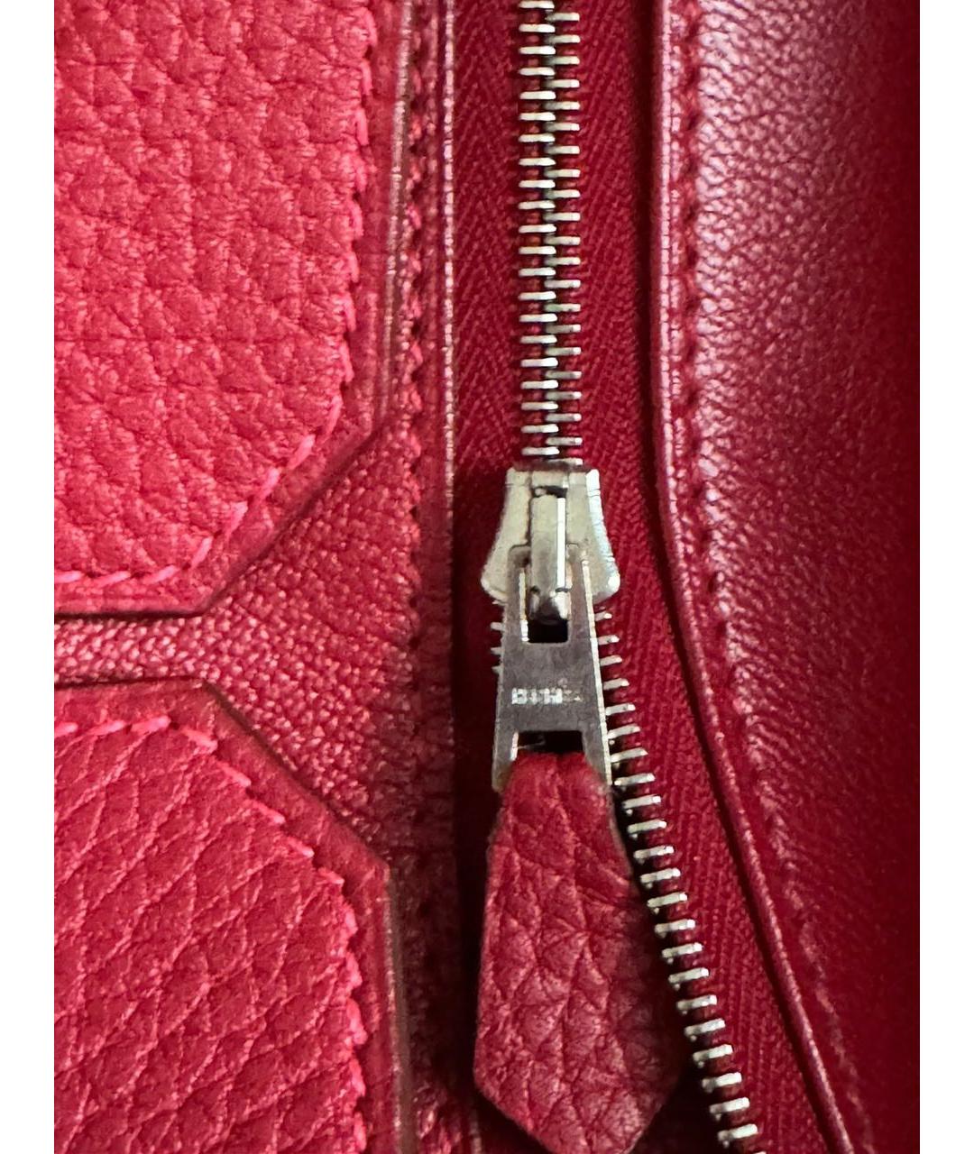 HERMES PRE-OWNED Бордовая кожаная сумка с короткими ручками, фото 6