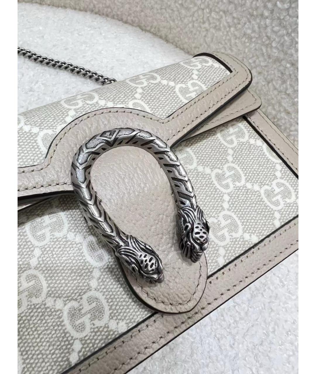 GUCCI Бежевая кожаная сумка через плечо, фото 9