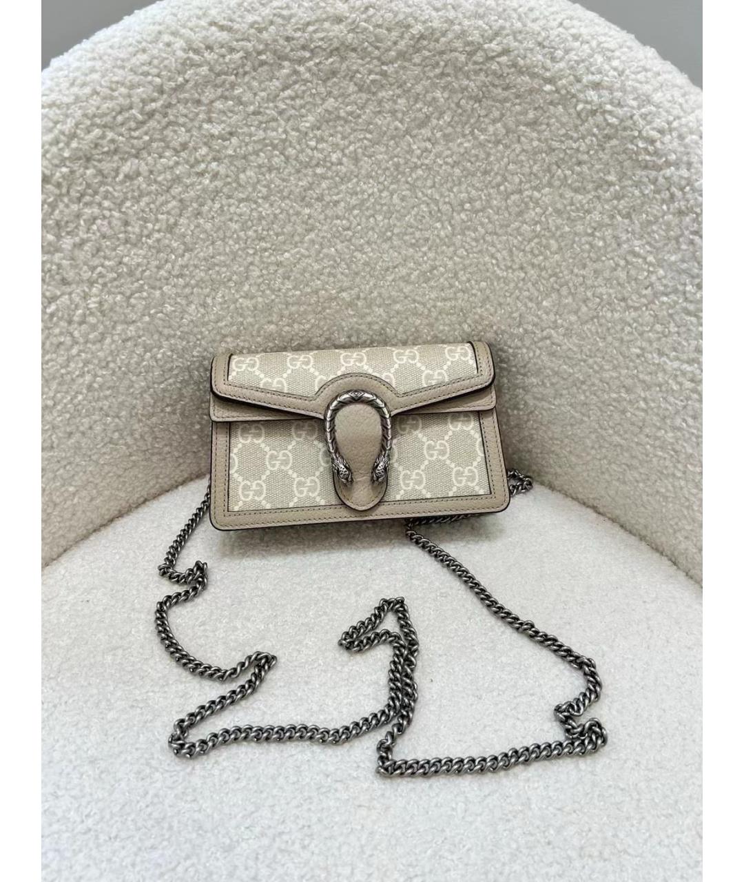 GUCCI Бежевая кожаная сумка через плечо, фото 2