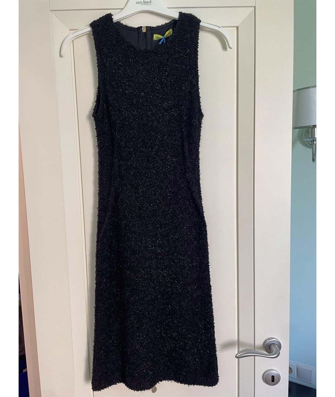VERSACE JEANS COUTURE Черное полиамидовое коктейльное платье, фото 9