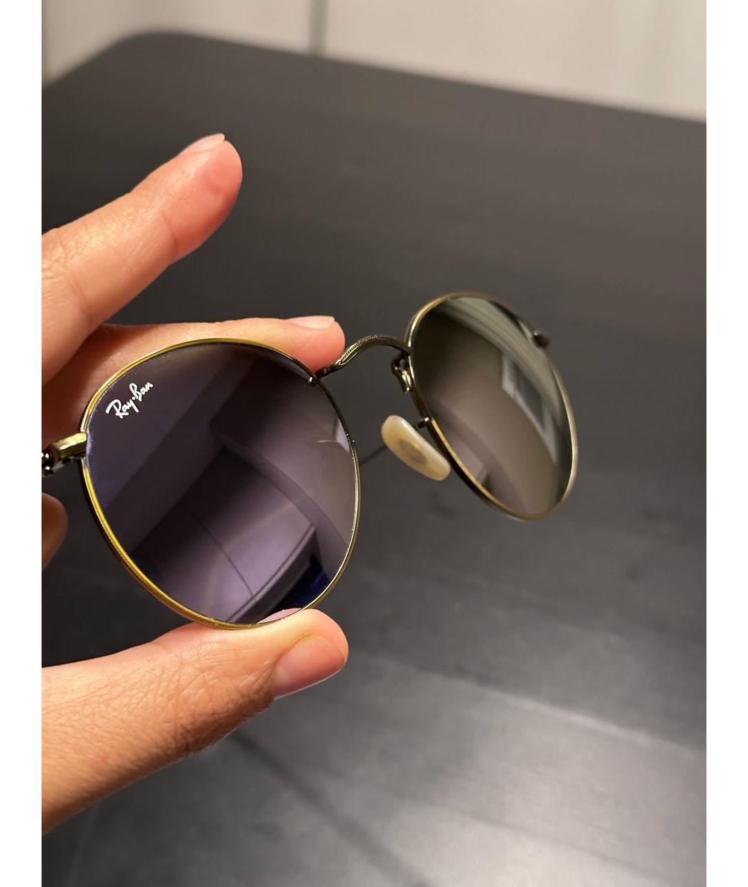 RAY BAN Фиолетовые металлические солнцезащитные очки, фото 2