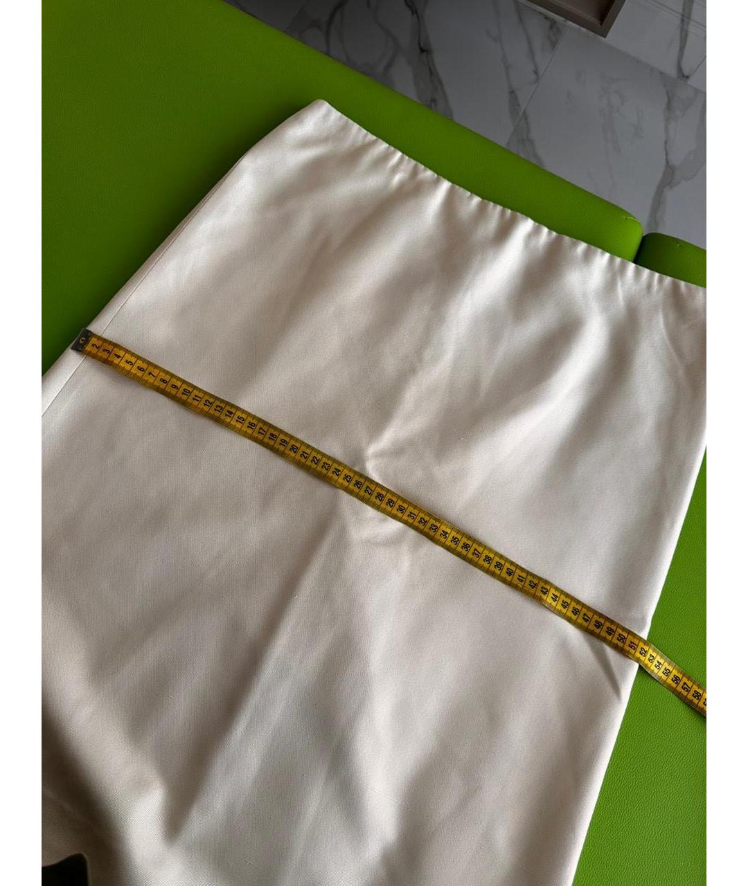 MIU MIU Бежевая шелковая юбка мини, фото 5