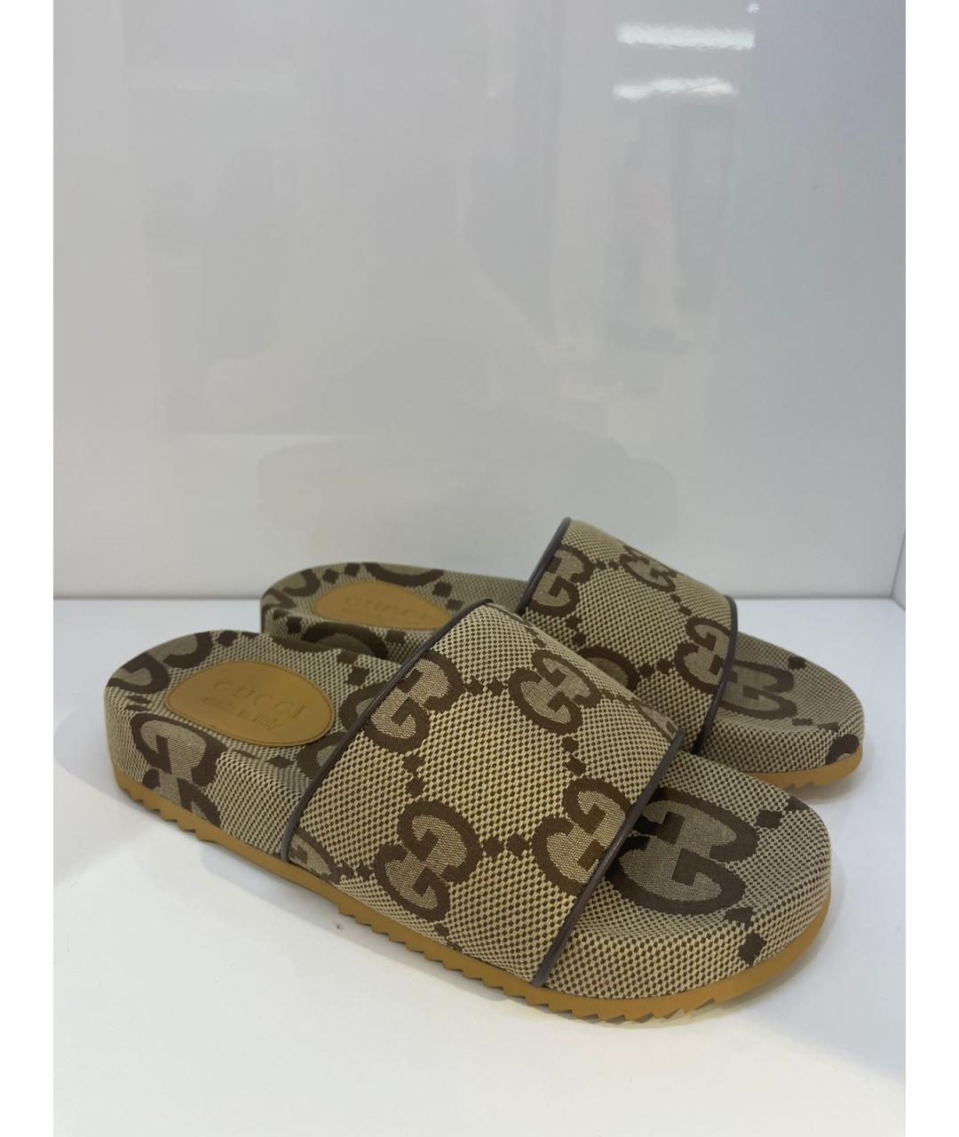 GUCCI Бежевые шлепанцы, фото 3