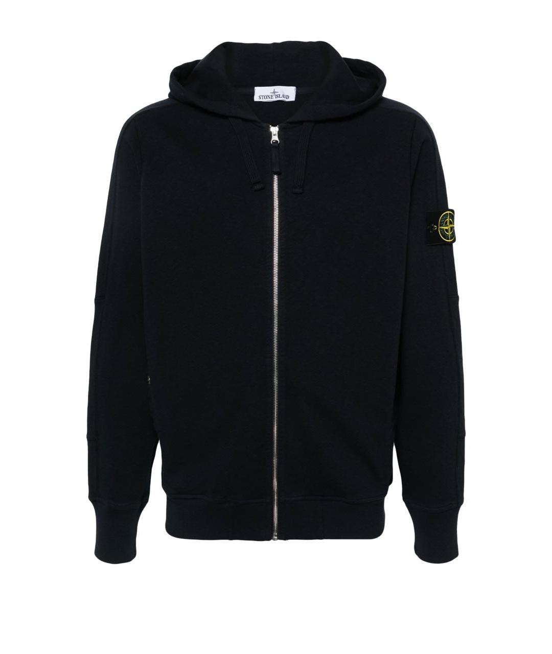 Black hoodie stone island sale