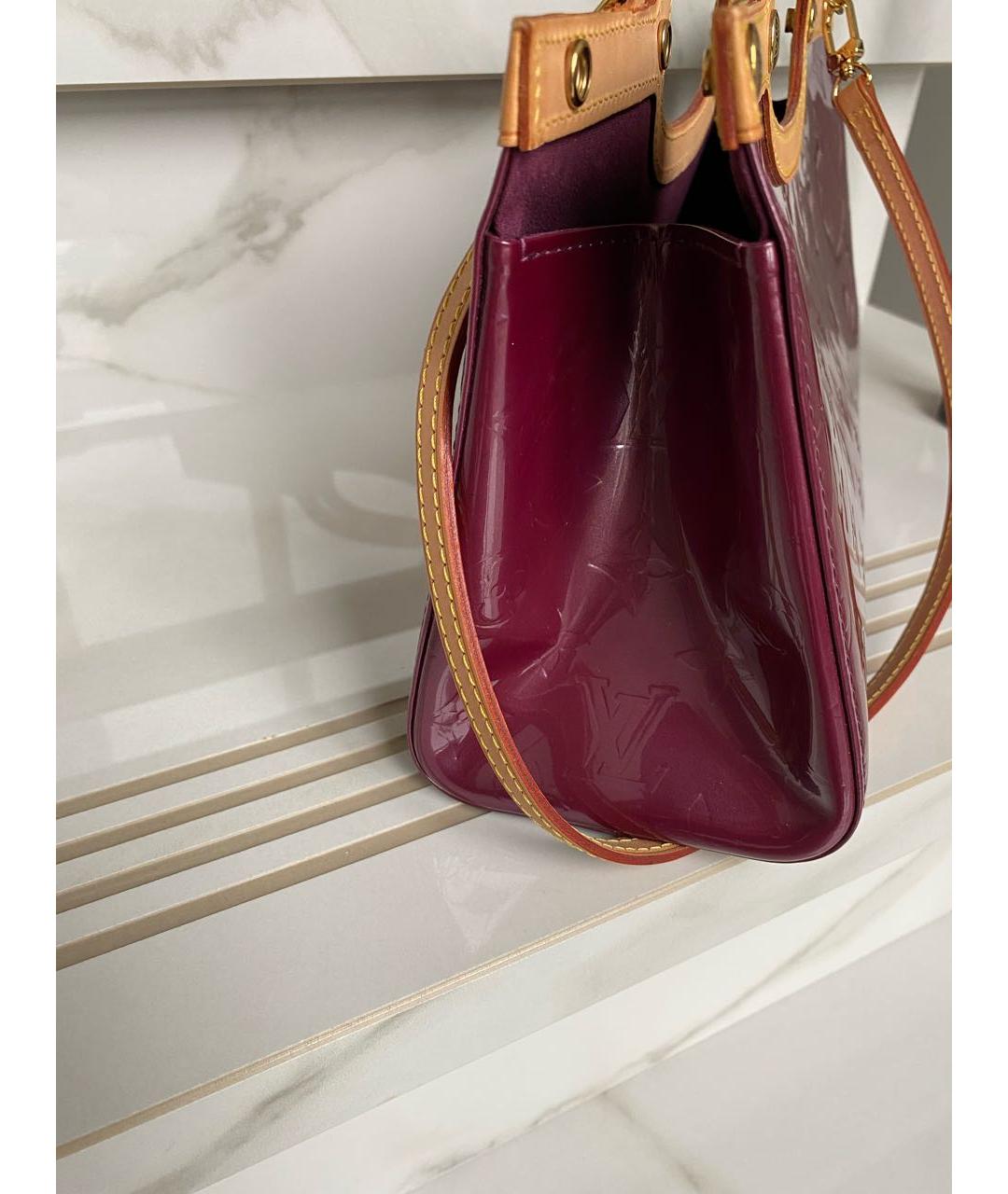 LOUIS VUITTON Бордовая кожаная сумка с короткими ручками, фото 7