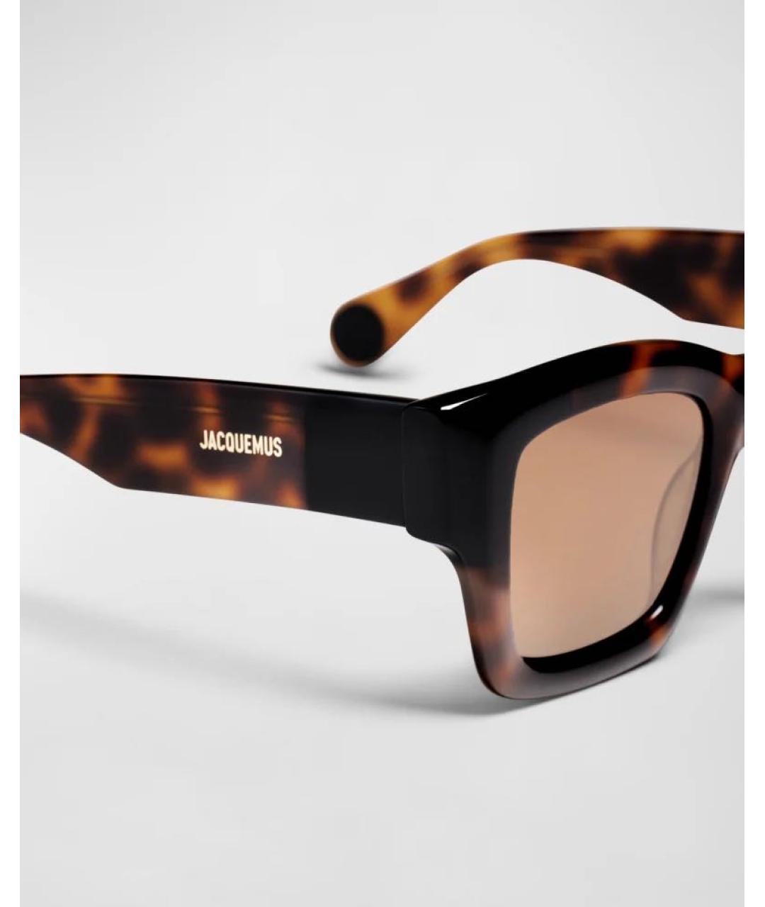 JACQUEMUS Коричневые пластиковые солнцезащитные очки, фото 3