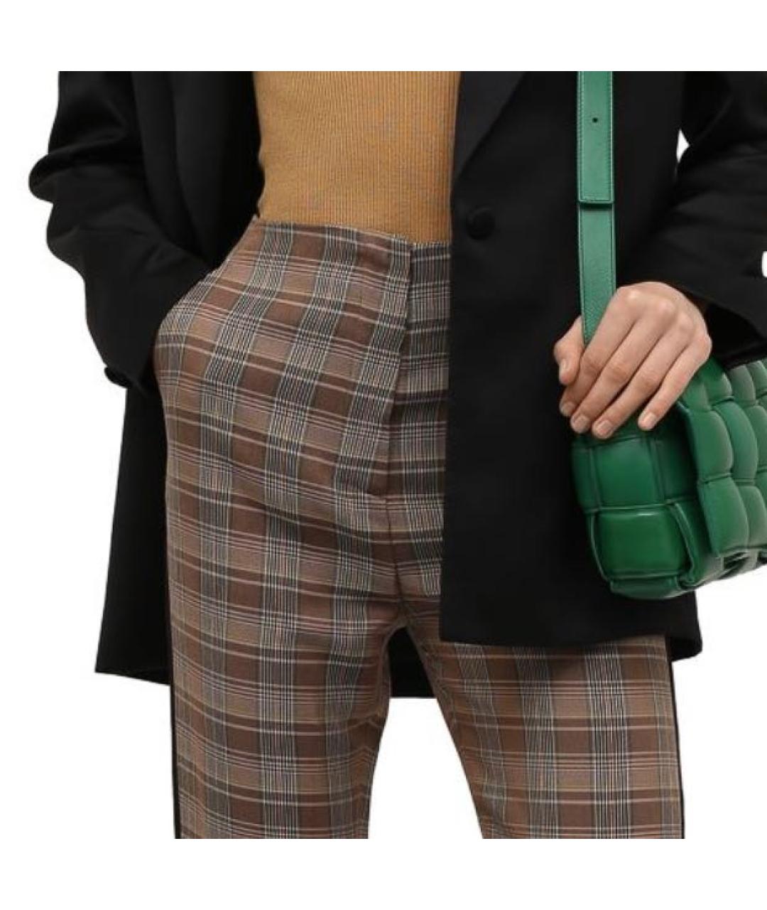 NANUSHKA Коричневые вискозные брюки узкие, фото 3