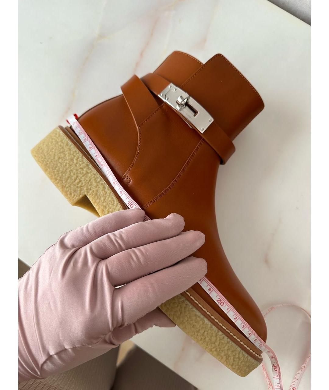 HERMES PRE-OWNED Коричневые кожаные ботинки, фото 6