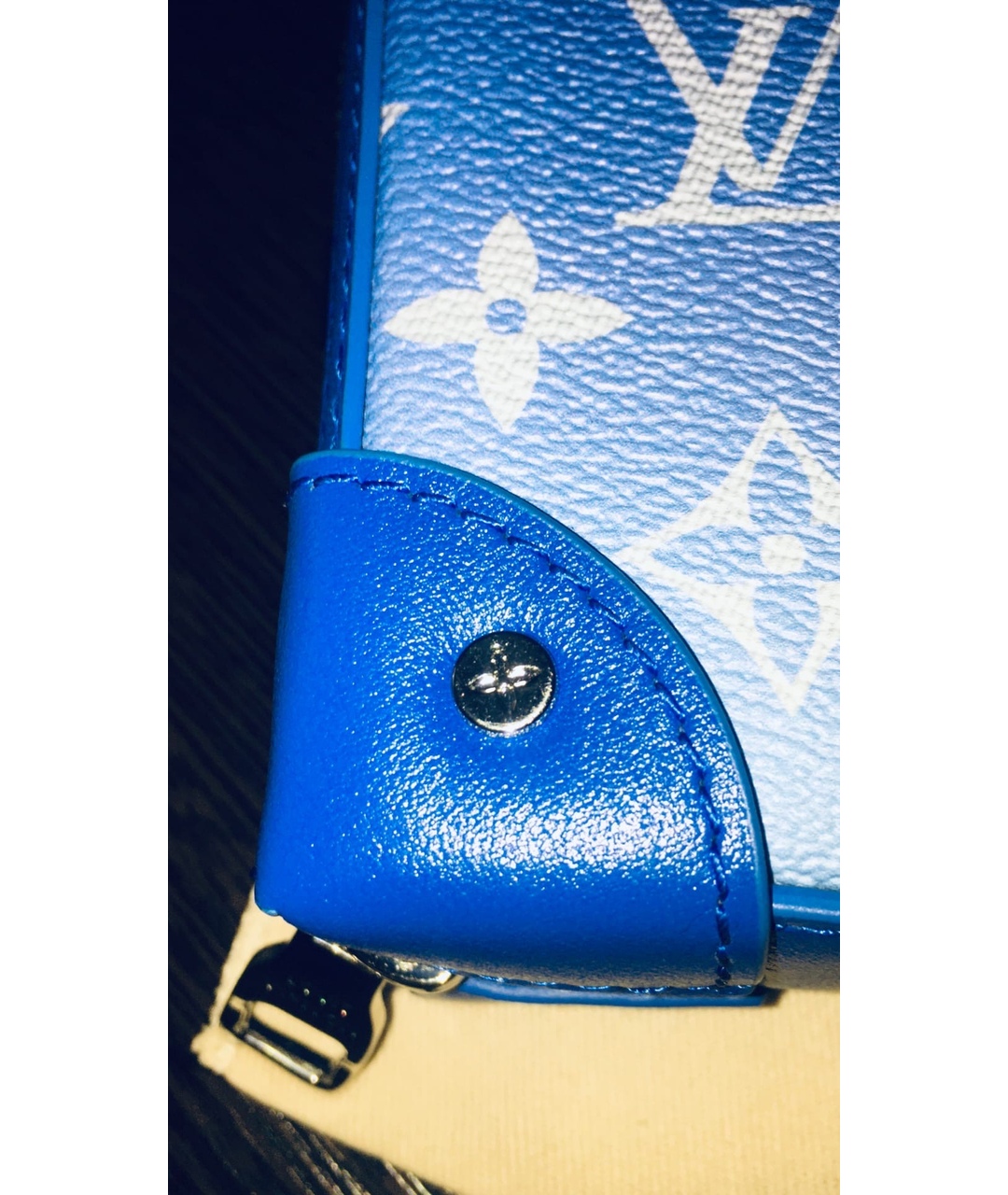 LOUIS VUITTON PRE-OWNED Голубая сумка на плечо из искусственной кожи, фото 3