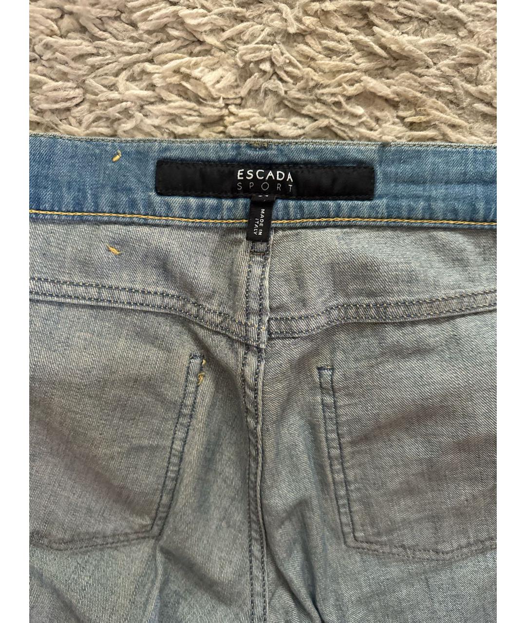 ESCADA Голубые хлопковые джинсы слим, фото 3