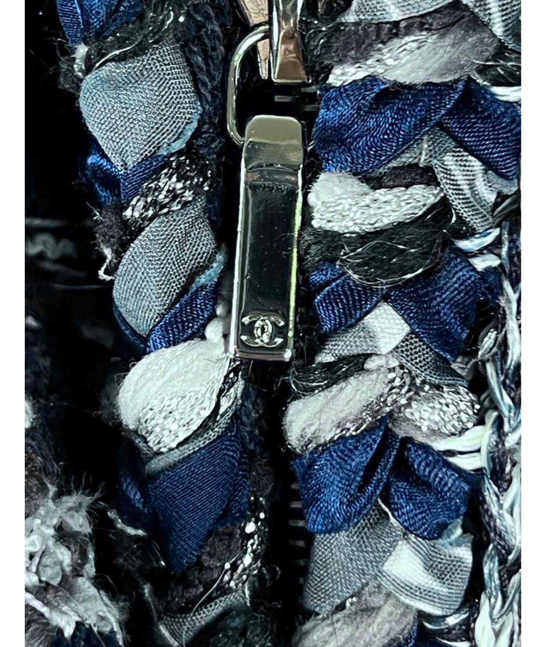 CHANEL PRE-OWNED Синий твидовый жакет/пиджак, фото 6