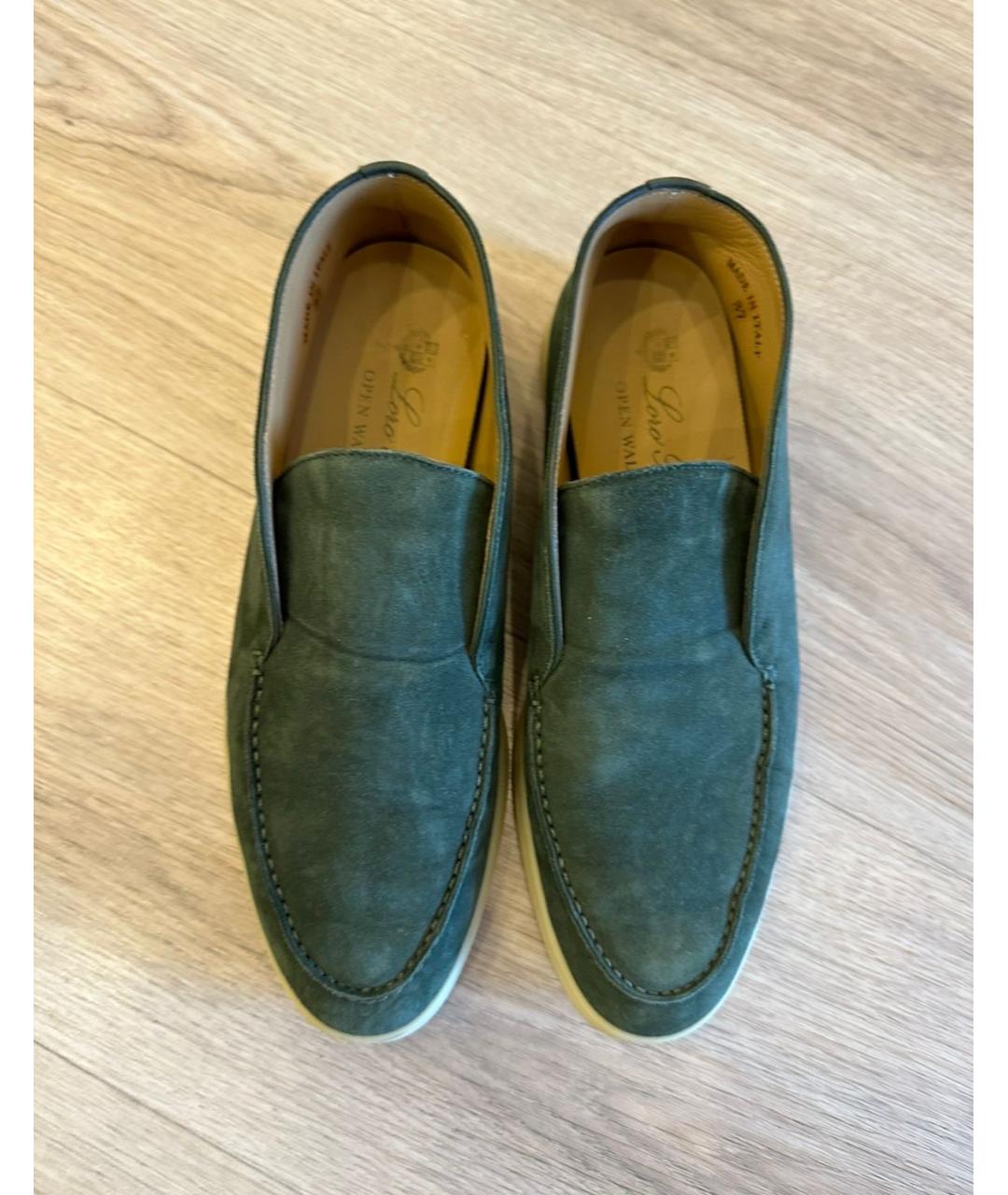 LORO PIANA Зеленые замшевые ботинки, фото 2