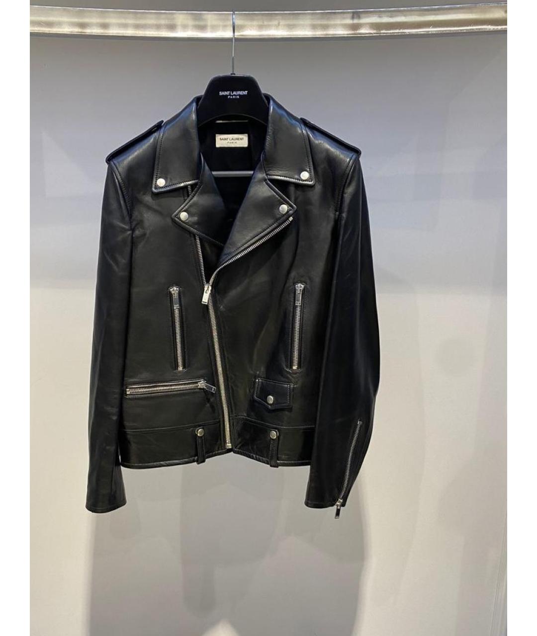 SAINT LAURENT Черная кожаная куртка, фото 2