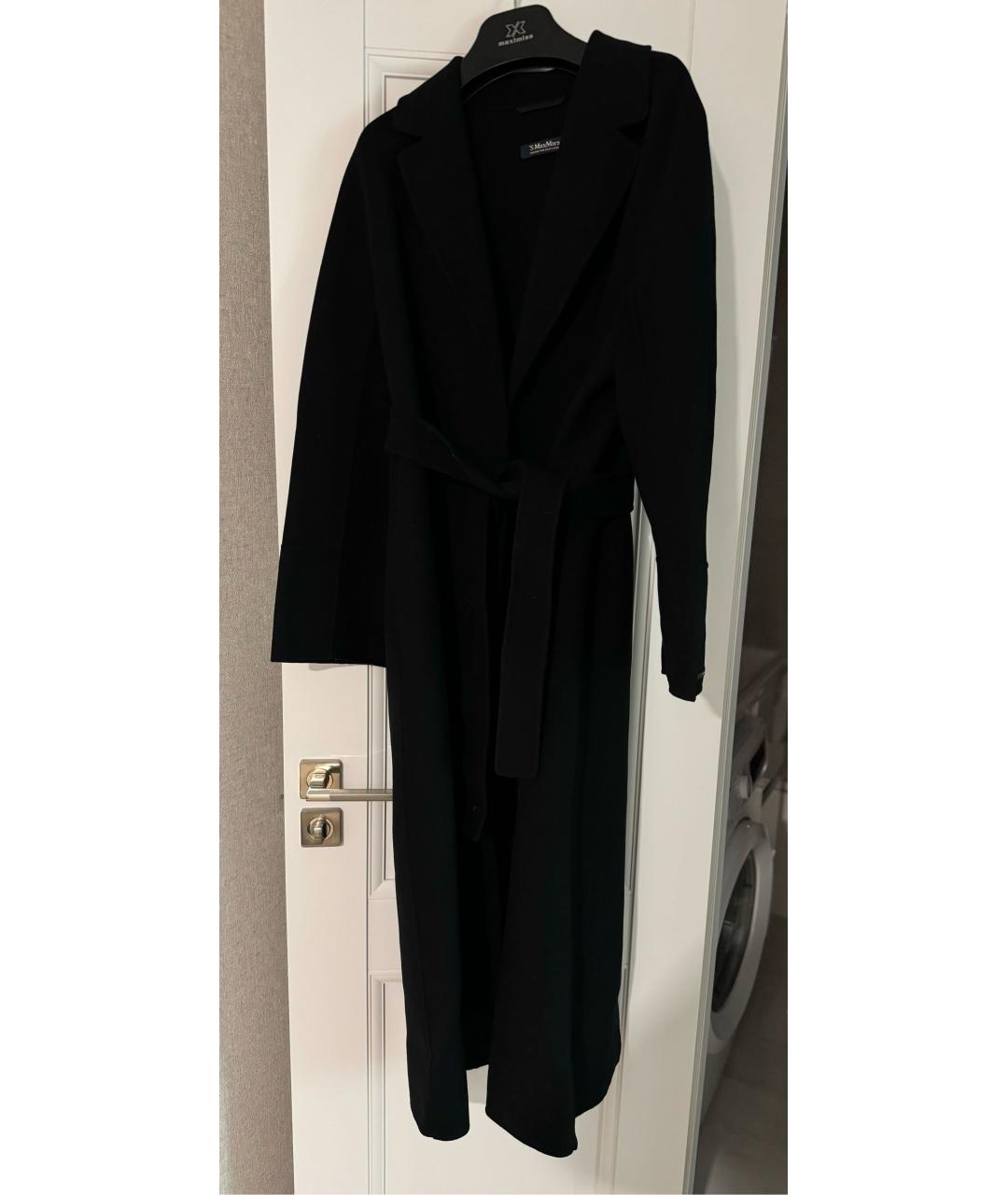 'S MAX MARA Черное шерстяное пальто, фото 5