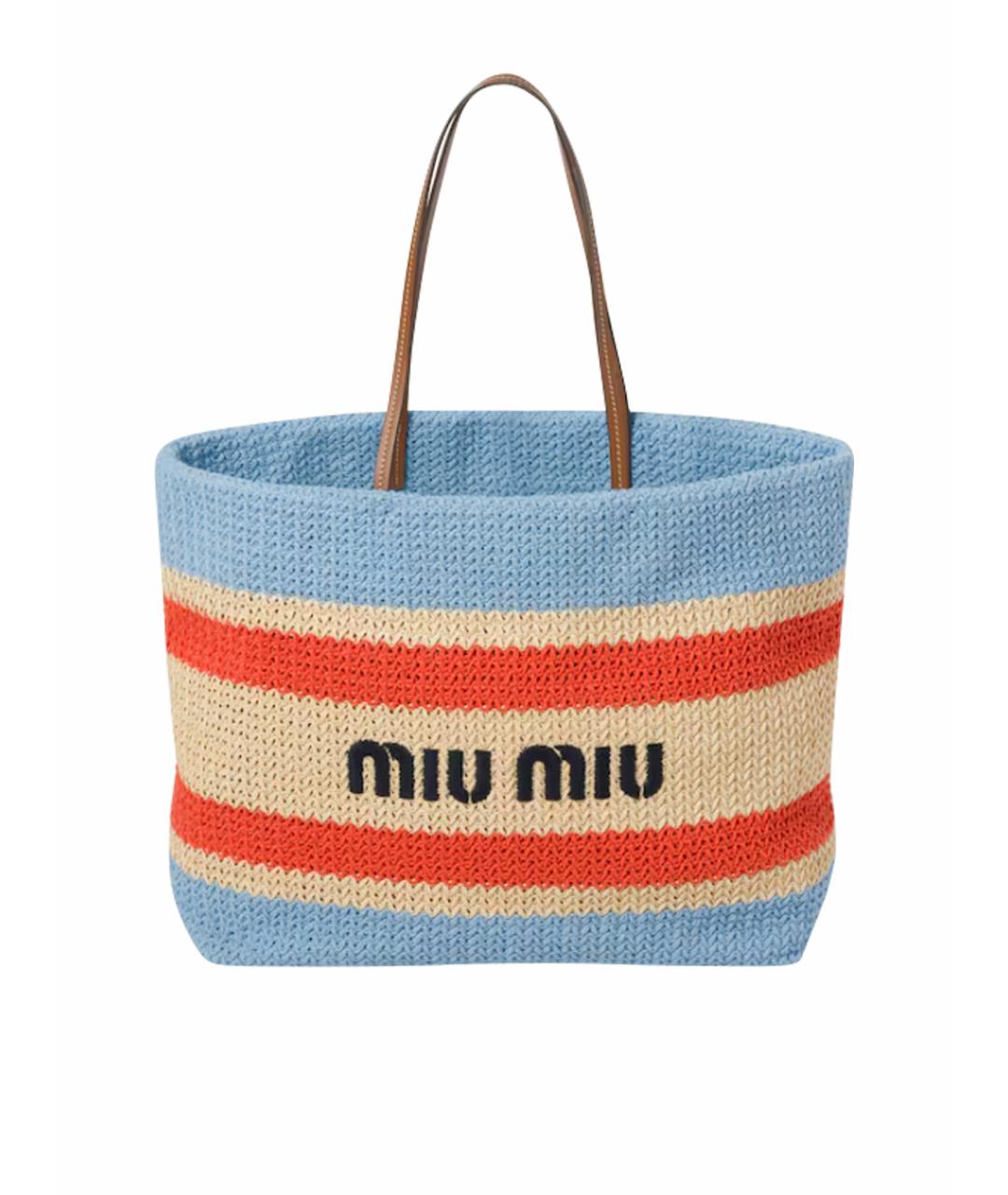 MIU MIU Мульти пелетеная пляжная сумка, фото 1