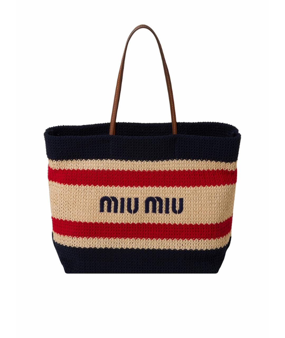 MIU MIU Мульти пелетеная пляжная сумка, фото 1