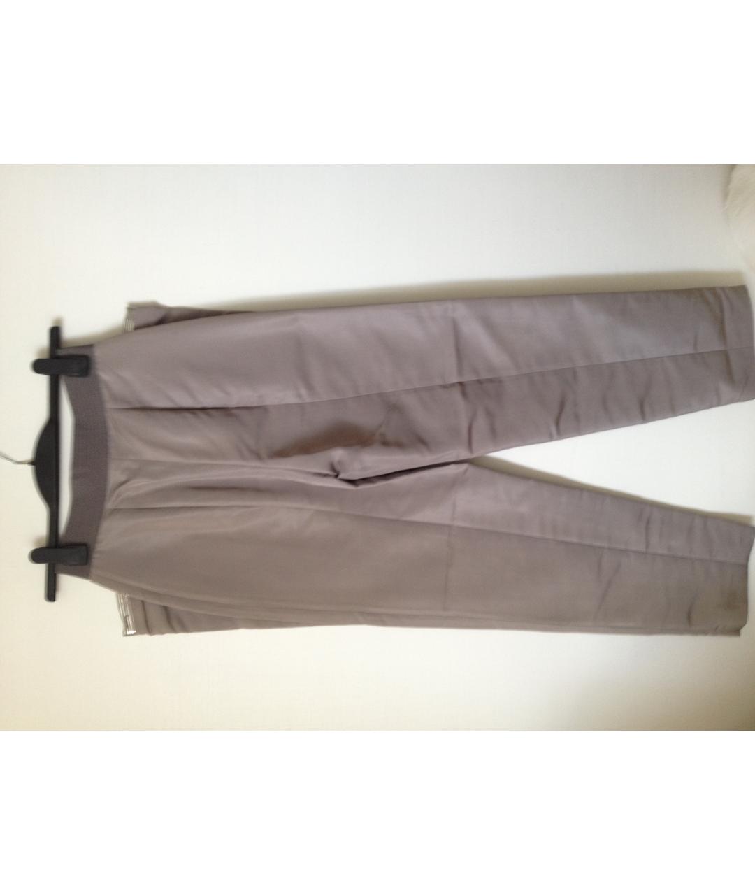 GIANFRANCO FERRE Бежевые шелковые прямые брюки, фото 7