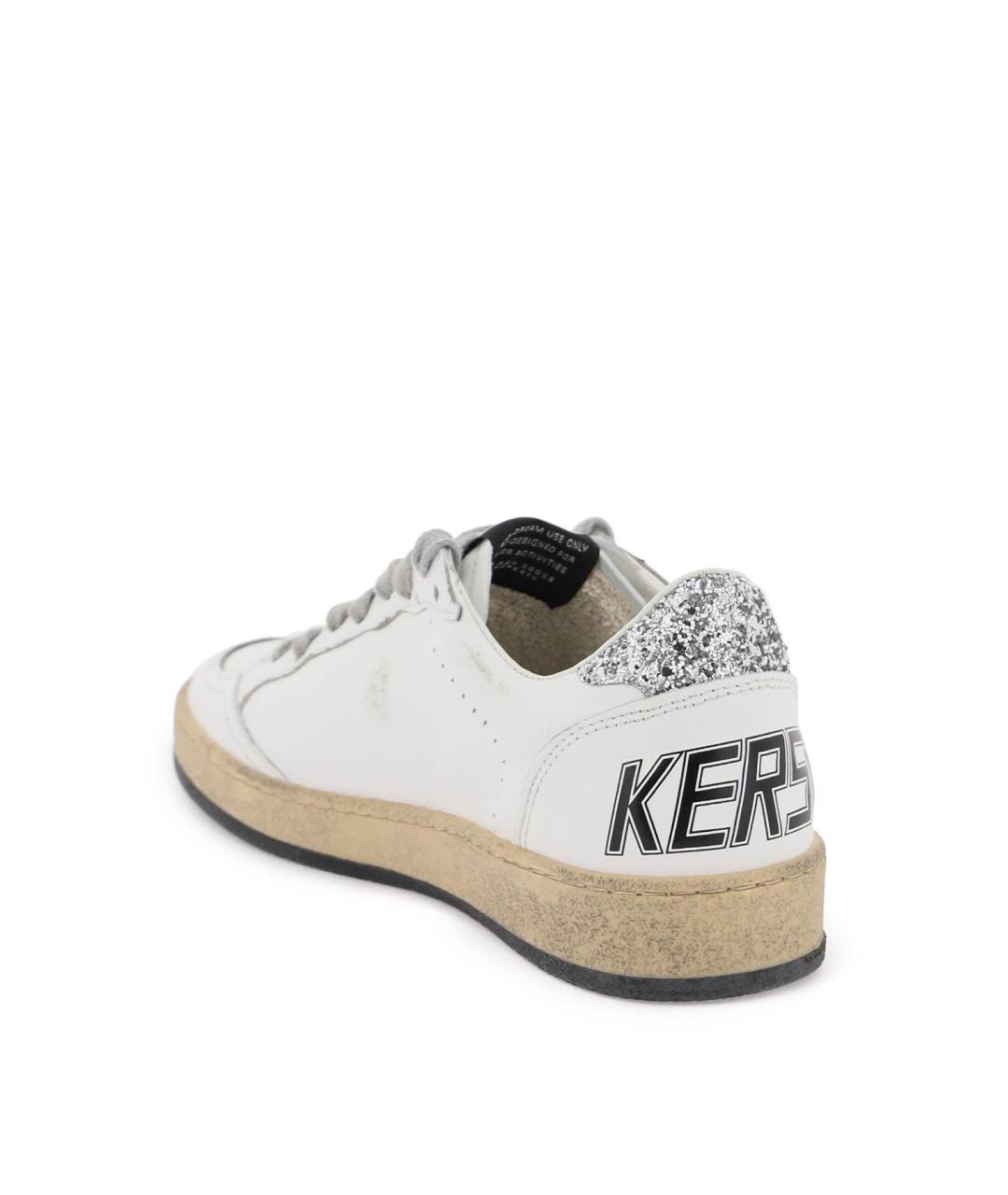 GOLDEN GOOSE DELUXE BRAND Серебряные кожаные кроссовки, фото 3