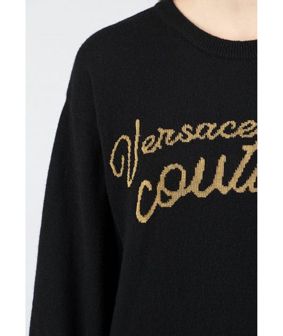 VERSACE JEANS COUTURE Черный шерстяной джемпер / свитер, фото 4