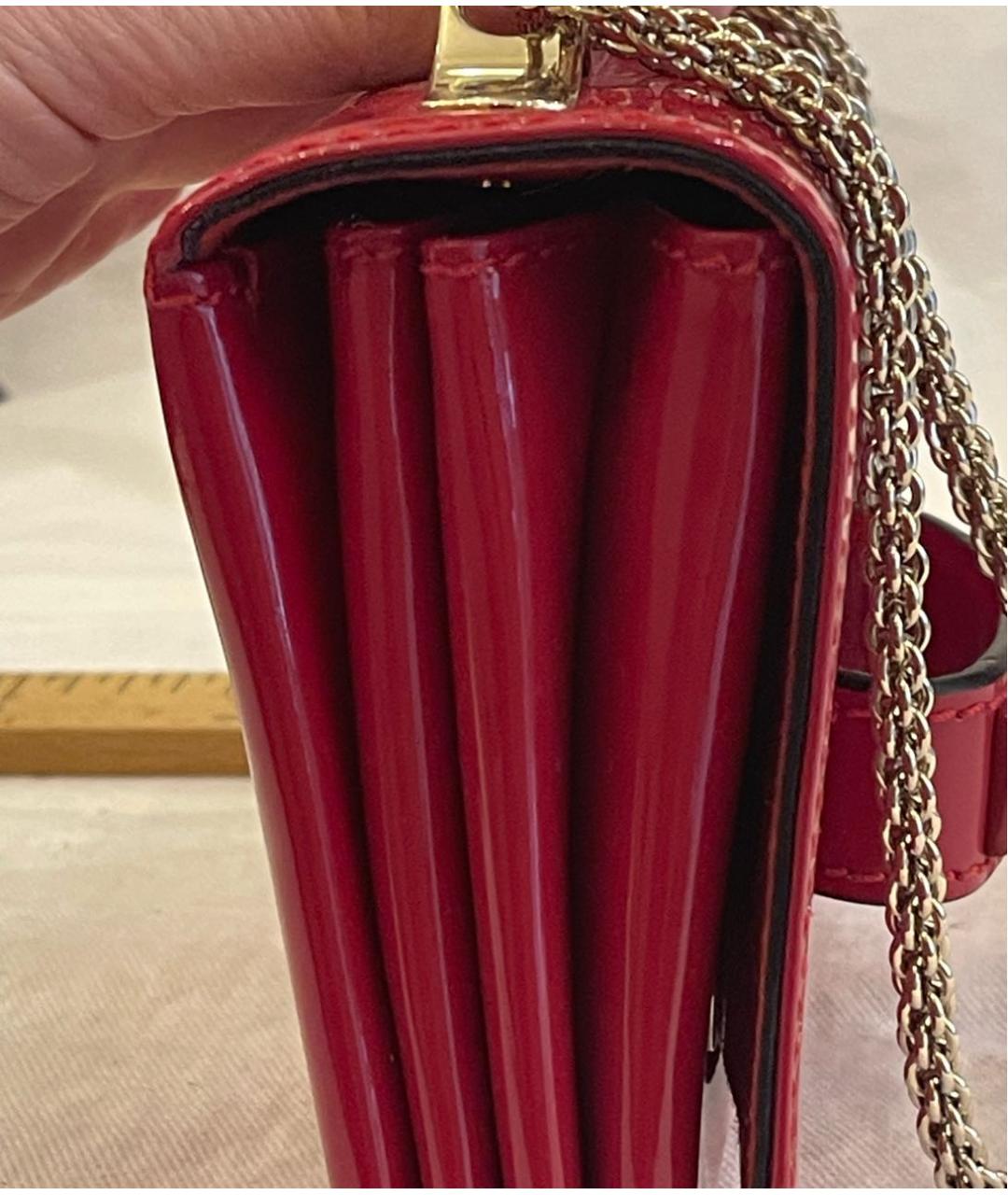 VALENTINO Красная сумка через плечо из лакированной кожи, фото 2