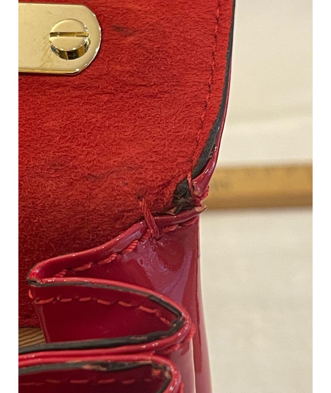 VALENTINO Красная сумка через плечо из лакированной кожи, фото 6