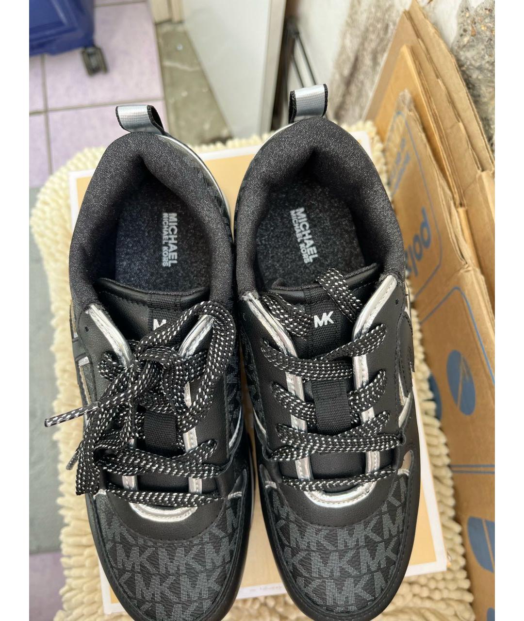 MICHAEL KORS Черные кроссовки из искусственной кожи, фото 3