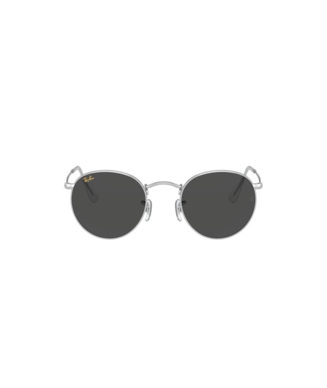 RAY BAN Антрацитовые металлические солнцезащитные очки, фото 1