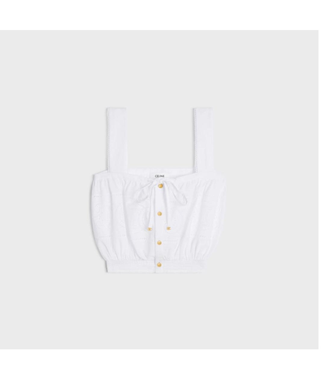 CELINE PRE-OWNED Белая хлопковая блузы, фото 5