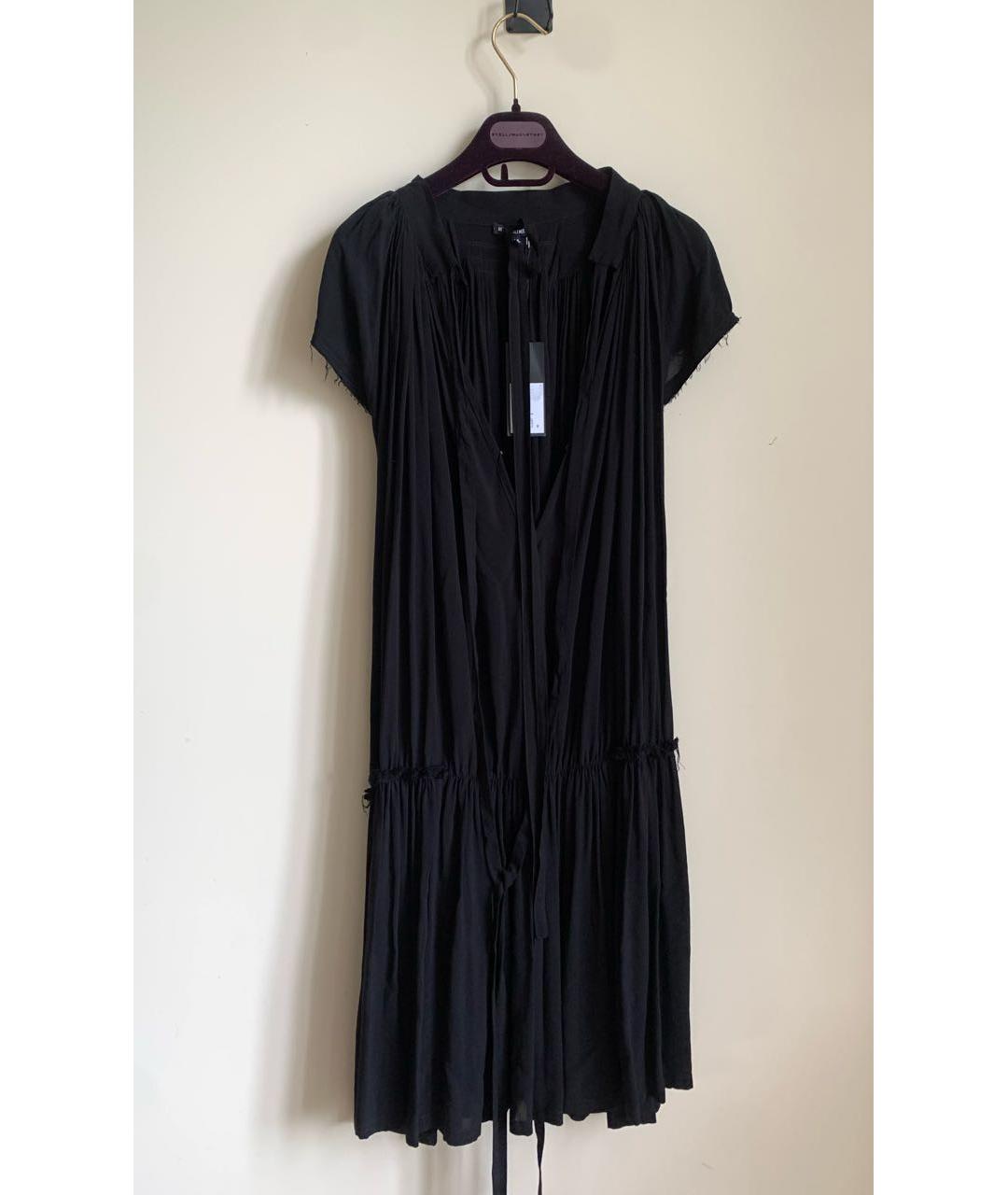 ANN DEMEULEMEESTER Черное вискозное повседневное платье, фото 5