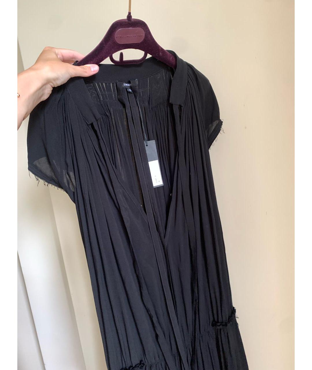 ANN DEMEULEMEESTER Черное вискозное повседневное платье, фото 2