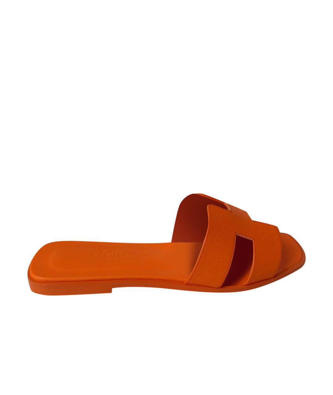 HERMES PRE-OWNED Оранжевое кожаные сандалии, фото 1