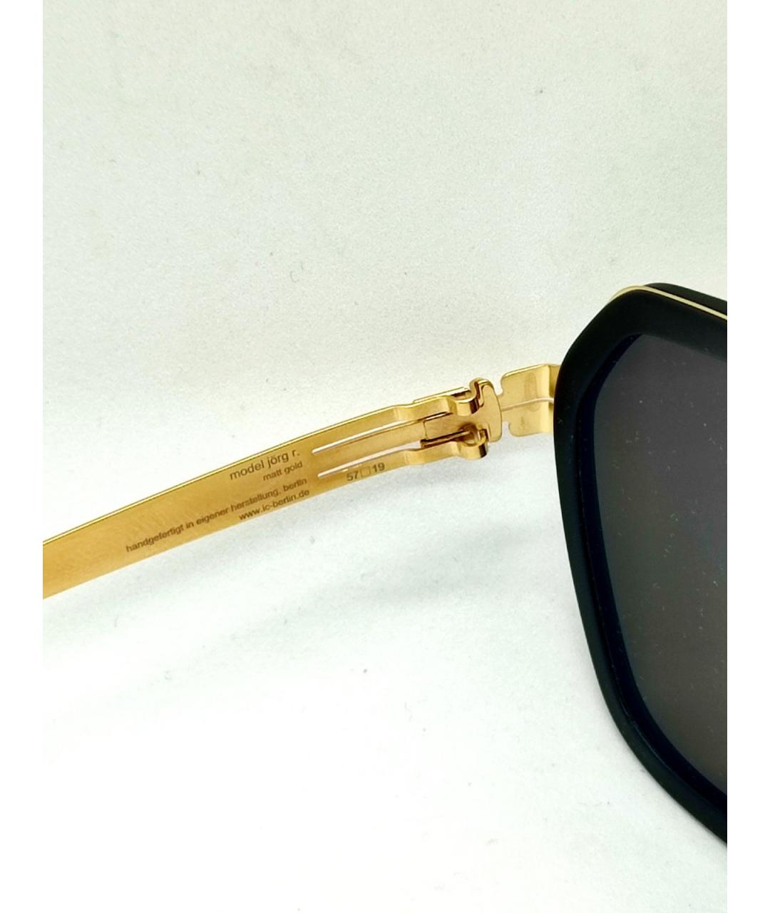 ICBERLIN Золотые металлические солнцезащитные очки, фото 5