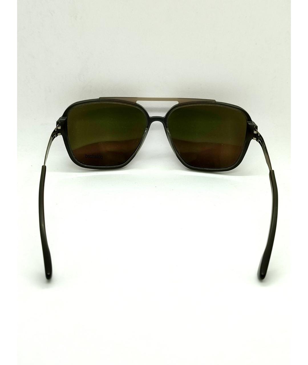 ICBERLIN Коричневые металлические солнцезащитные очки, фото 4