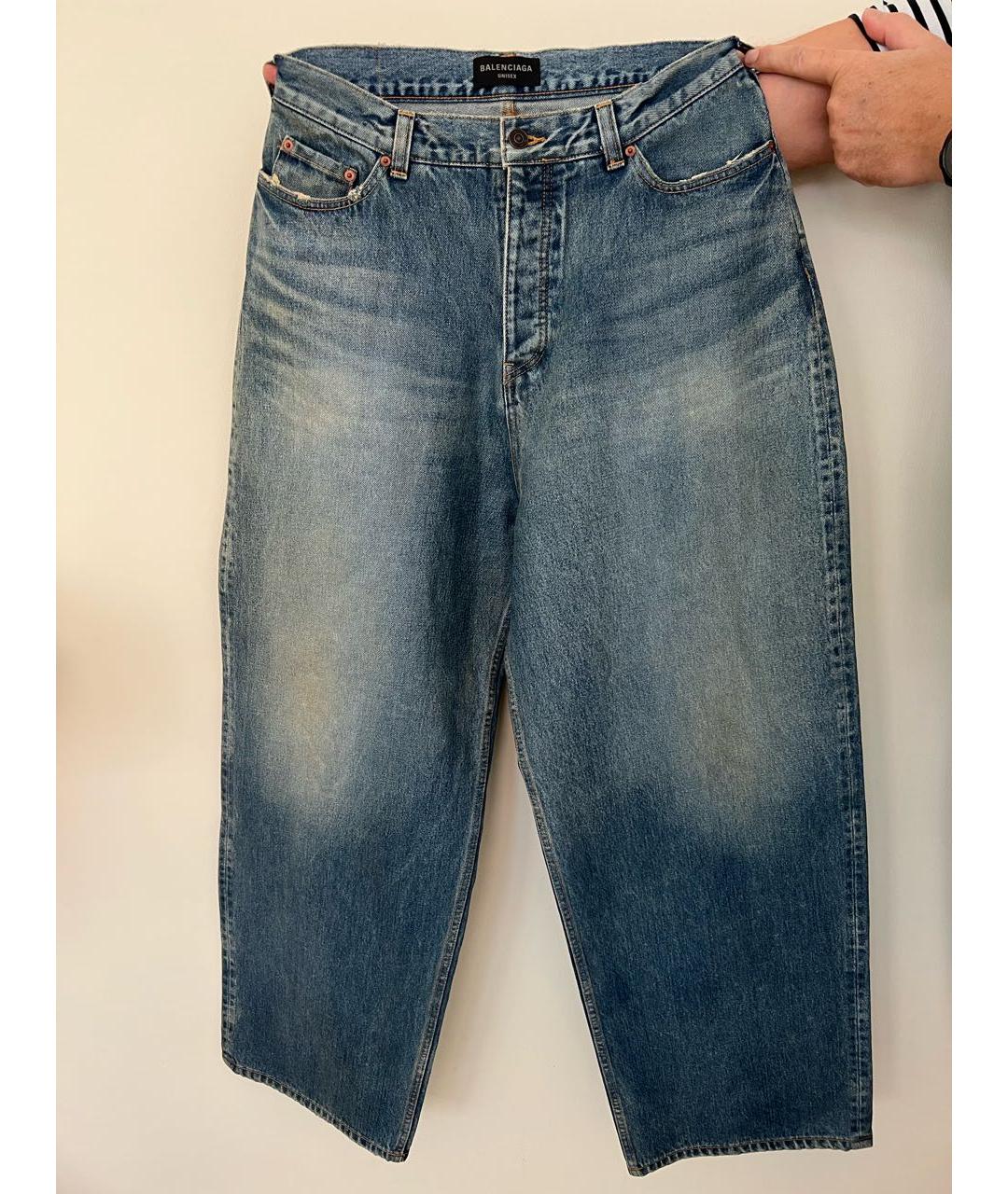 BALENCIAGA Голубые хлопковые джинсы клеш, фото 9