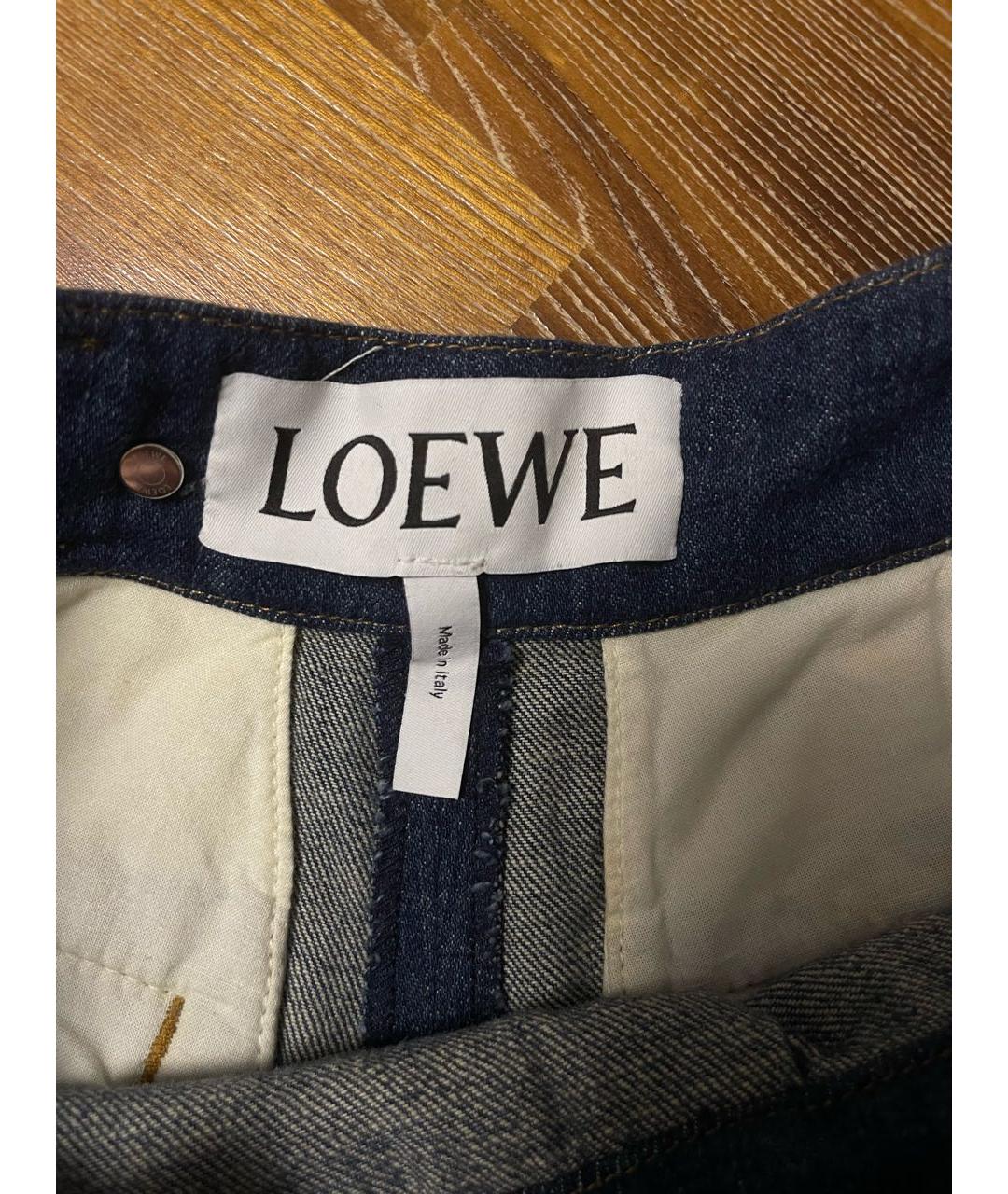 LOEWE Синие хлопковые джинсы клеш, фото 4