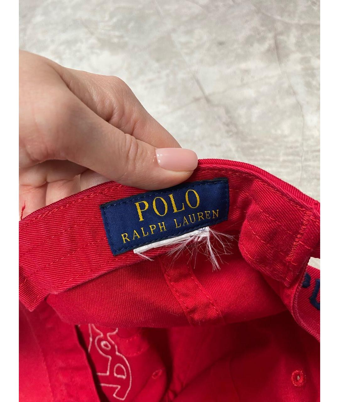 POLO RALPH LAUREN Красная хлопковая кепка/бейсболка, фото 6