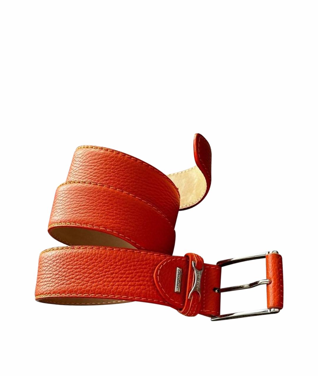 CORNELIANI Оранжевый кожаный ремень, фото 1
