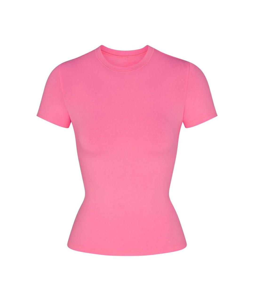 SKIMS Розовая хлопковая футболка, фото 1