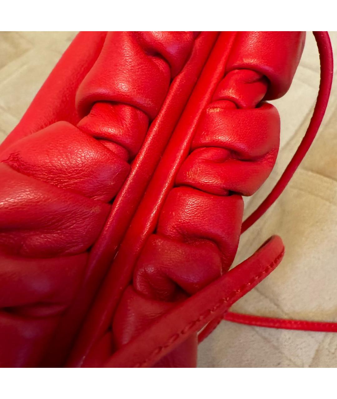 BOTTEGA VENETA Красная кожаная сумка через плечо, фото 7